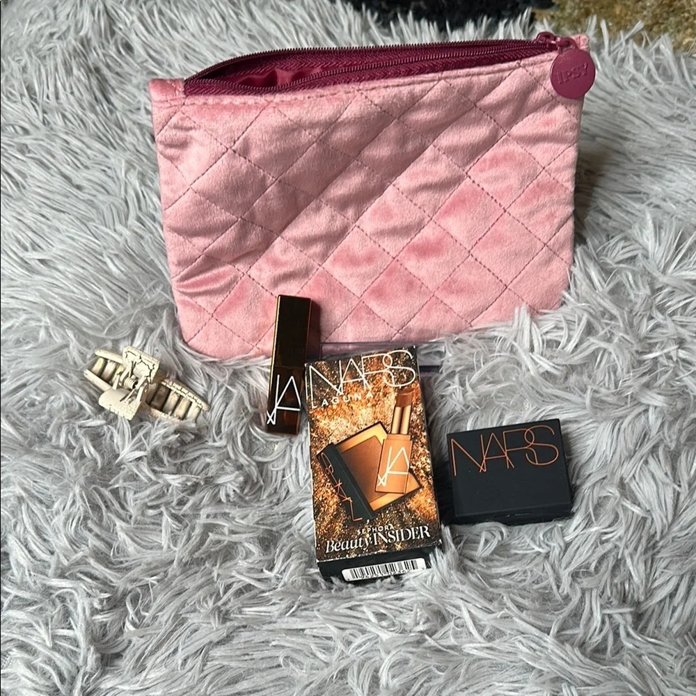 NARS Beauty Bundle & Ipsy Bag Pink Quilted NARS Bronzer x2 & Lip Balm Laguna SET